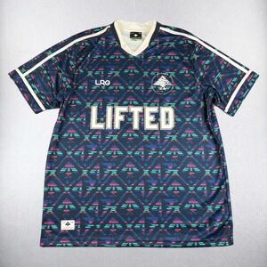 Lifted Research Group Soccer Jersey Mens 2XL Scribe #47 Blue Short Sleeve LRG